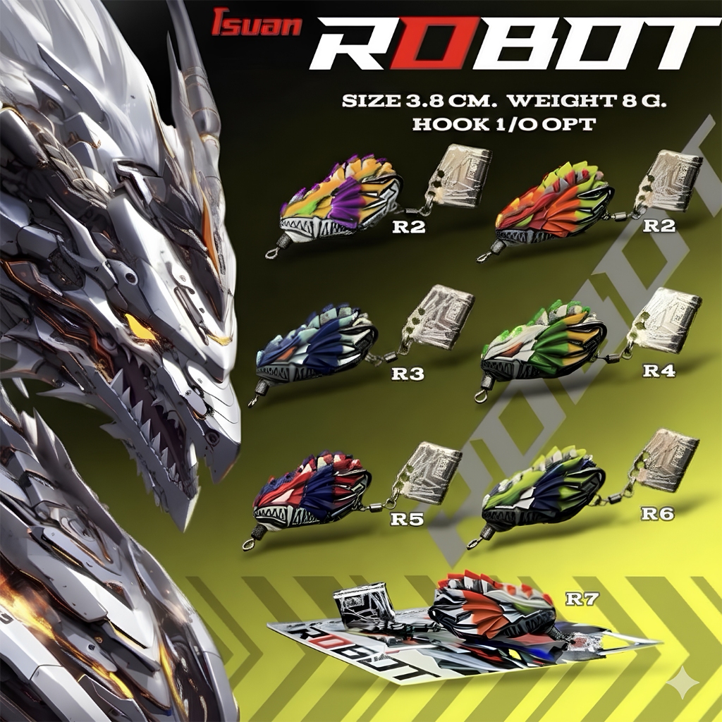กบยาง USA เหยื่อตกปลา รุ่นโรบอท ROBOT ขนาด 3.8cm 8 กรัม คละสี