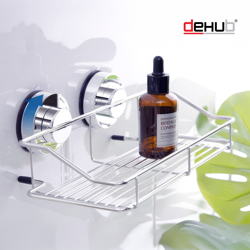 มาใหม่! Dehub ที่วางขวดแชมพู ขวดใหญ่ ตะแกรงวางของในห้องน้ำ ระบบสูญญากาศ Ultra GelPad ติดแน่น ไม่ต้องเจาะผนัง