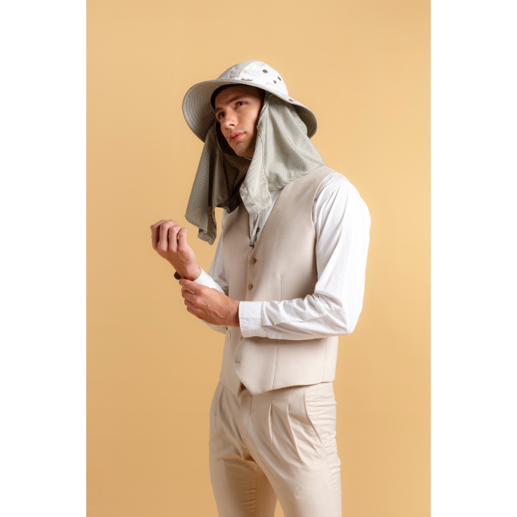 หมวกปีกรอบ กันยูวี พร้อมผ้าปิดหน้า ถอดออกได้ รุ่น Harrison