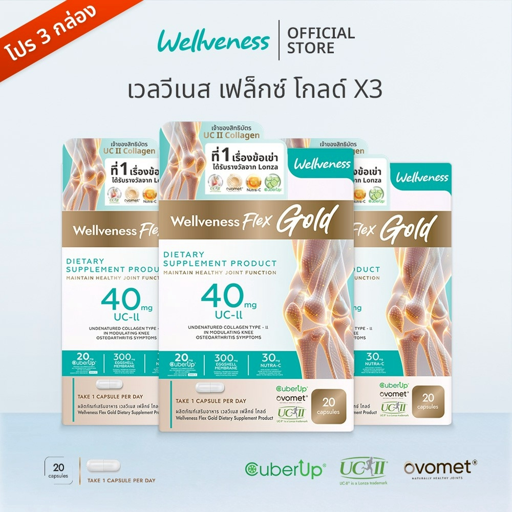 โปร 3 กล่อง Wellveness Flex Dietary Supplement Product