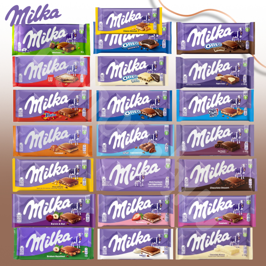 Milka bar chocolate Net:87-100g มี 22 รสชาติ นำเข้าจากเยอรมัน