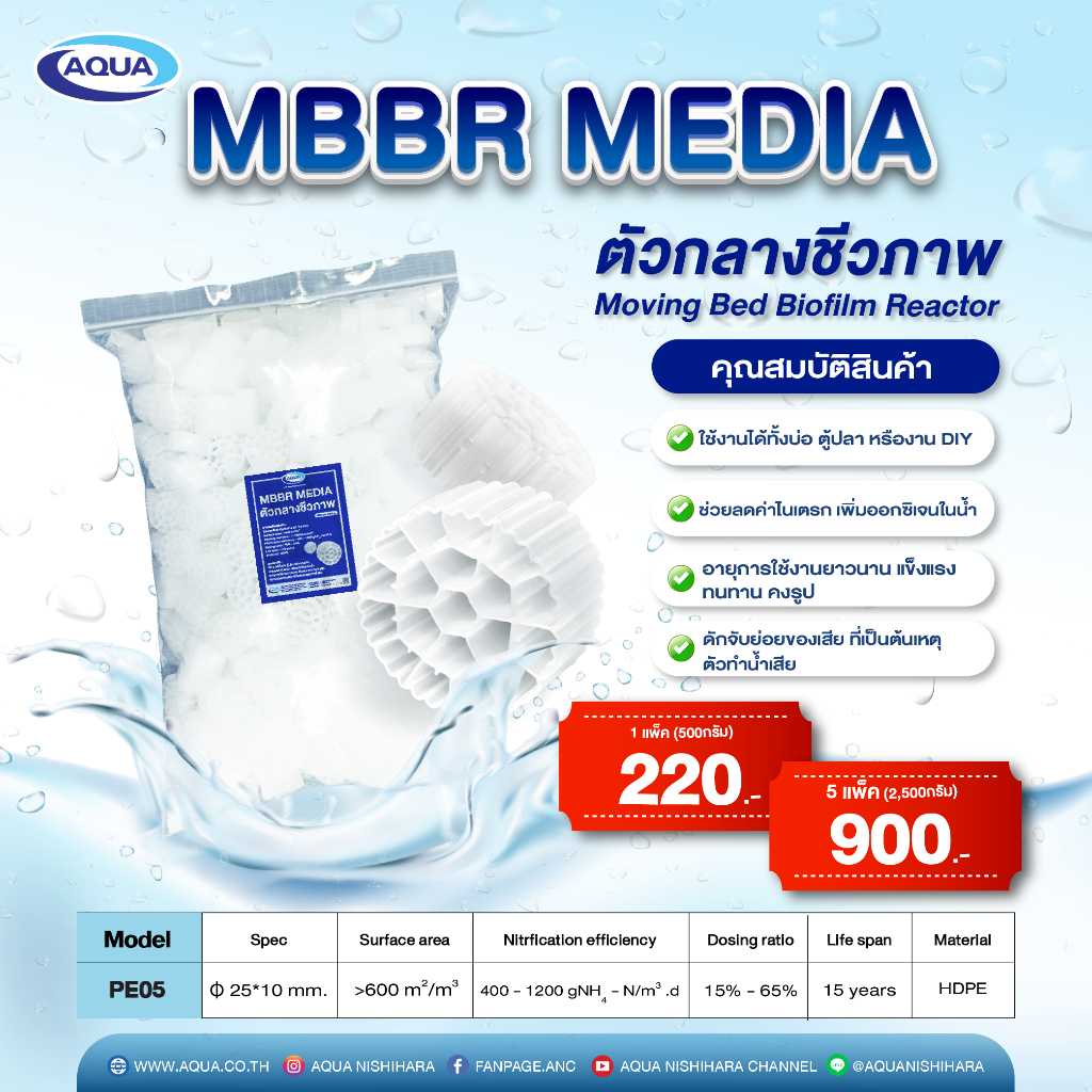 MBBR MEDIA ตัวกลางชีวภาพ