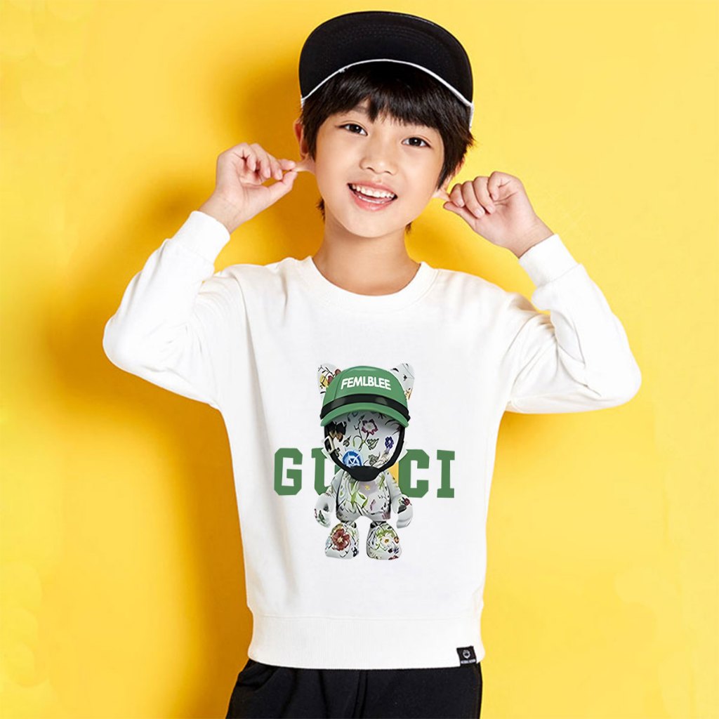 (เสื้อเด็ก) J-1310-O เสื้อแขนยาวเด็ก ลายน่ารัก ผ้าโพลีเอสเตอร์ใส่สบายไม่ร้อนใส่ได้ทั้งเด็ก ช/ญ