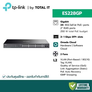 TP-Link ES228GP Omada Switch 28 Port Gigabit (24 PoE+ 250W) …