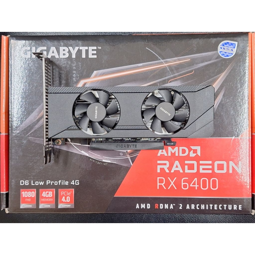 การ์ดจอมือ✌️GIGABYTE RADEON RX 6400 D6 LOW PROFILE 4G - 4GB GDDR6 สภาพดี หายากมาก ไม่ต่อไฟเพิ่ม
