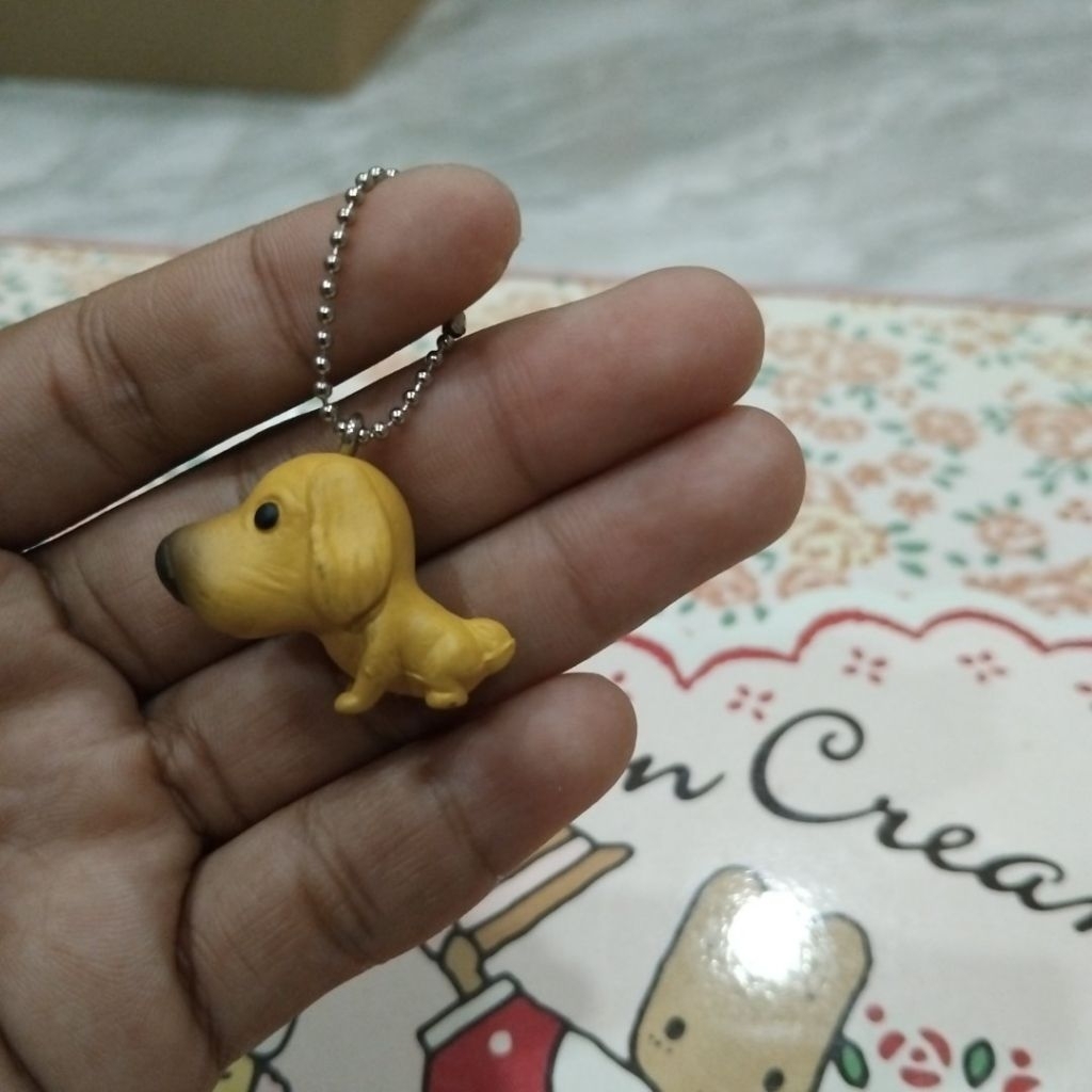 พวงกุญแจรูปสุนัขสีเหลืองตัวนี้คือ พวงกุญแจหรือสายห้อยโทรศัพท์รุ่นหนึ่งจากคอลเลกชัน The Dog Artlist C