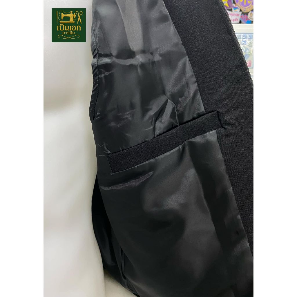 เสื้อแจ็คเก็ต สำนักงานอัยการสูงสุด สีดำ  (พร้อมปัก) มีแบบปักหน้าอก1 จุด และปัก 2 จุด อก+แขน ปักด้ายสีเทาอ่อน - รูปที่ 3