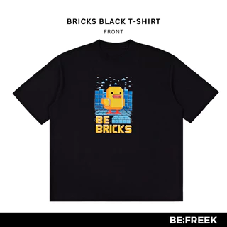 BE;FREEK เสื้อยืดสกรีนลาย BRICKS ทรง OVERSIZED สีดำ BRICKS NEW OVERSIZED BLACK T-SHIRT