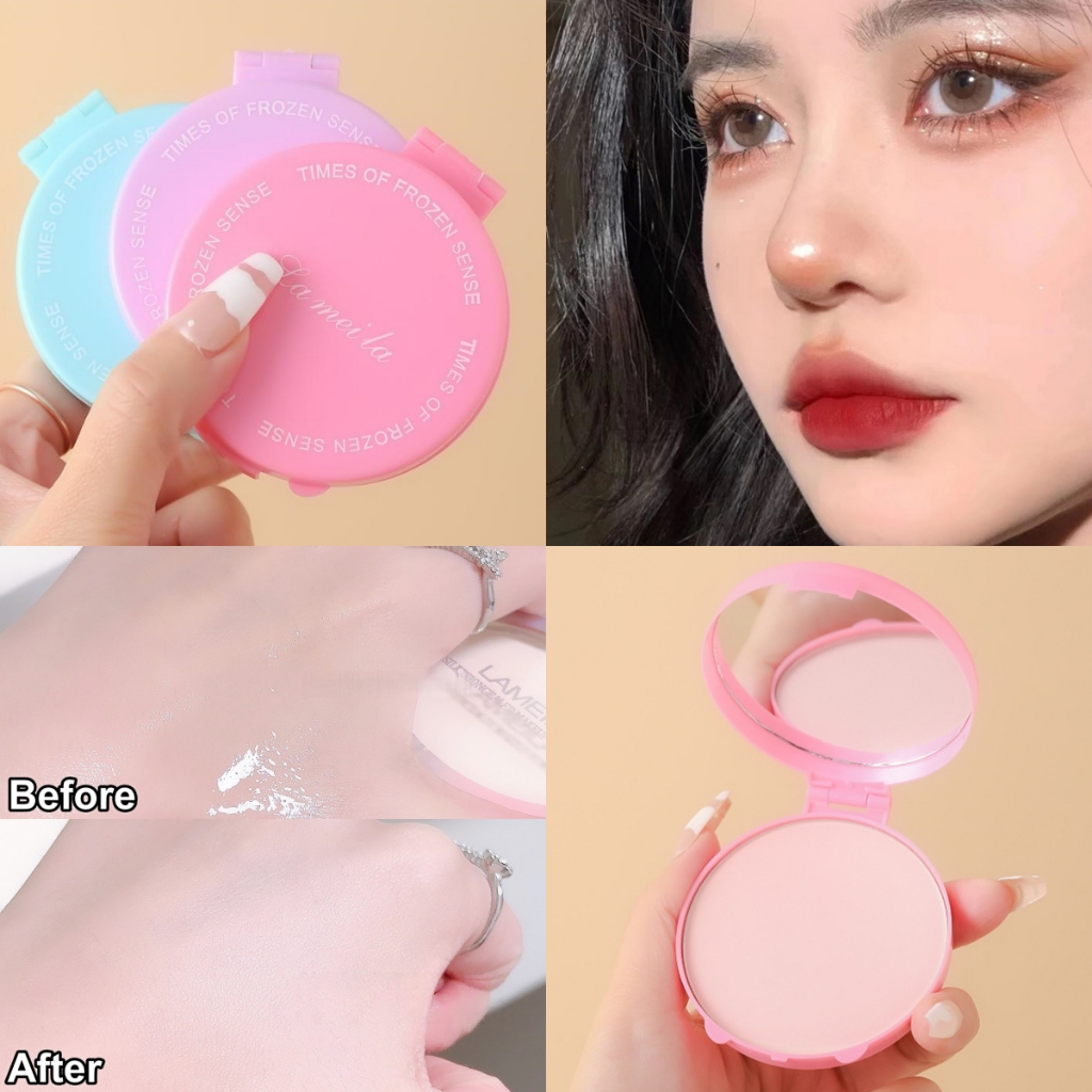 ❤️LAMEILA❤️ แป้งพัฟผสมรองพื้น คุมมัน เนื้อแมท เบลอรูขุมขน เนื้อเนียนละเอียด บางเบา เกลี่ยง่าย ขาวกระจ่างใส 5214#