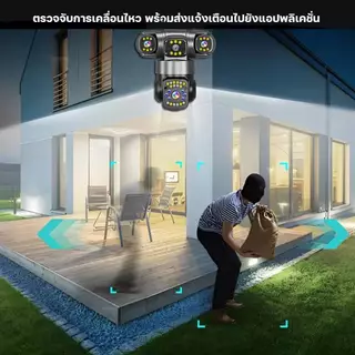 กล้องวงจรปิดใส่ซิม4G 3เลนส์ ภาพ3จอ V380pro ซูมได้ไกล10เท่า ความคมชัด4K จับการเคลื่อนไหว