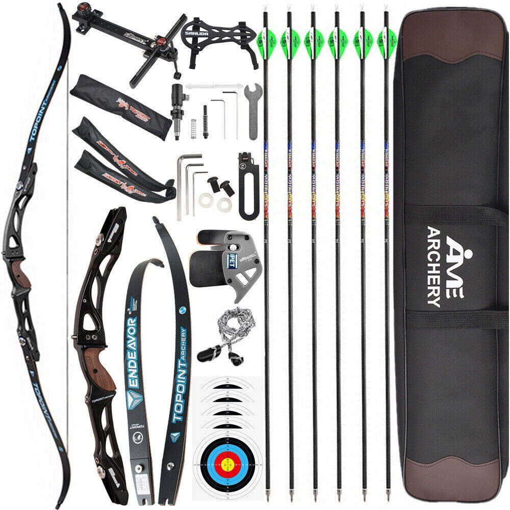 Topoint R10 Endeavor Recurve Bow  20-44 LBS 66/68/70 Inch  ILF Aluminum Riser  Right/Left Handed Archery Bow