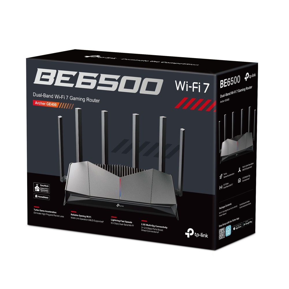 ROUTER (เราเตอร์) TP-LINK Archer GE400 BE6500 Dual-Band Wi-Fi 7 Gaming Router