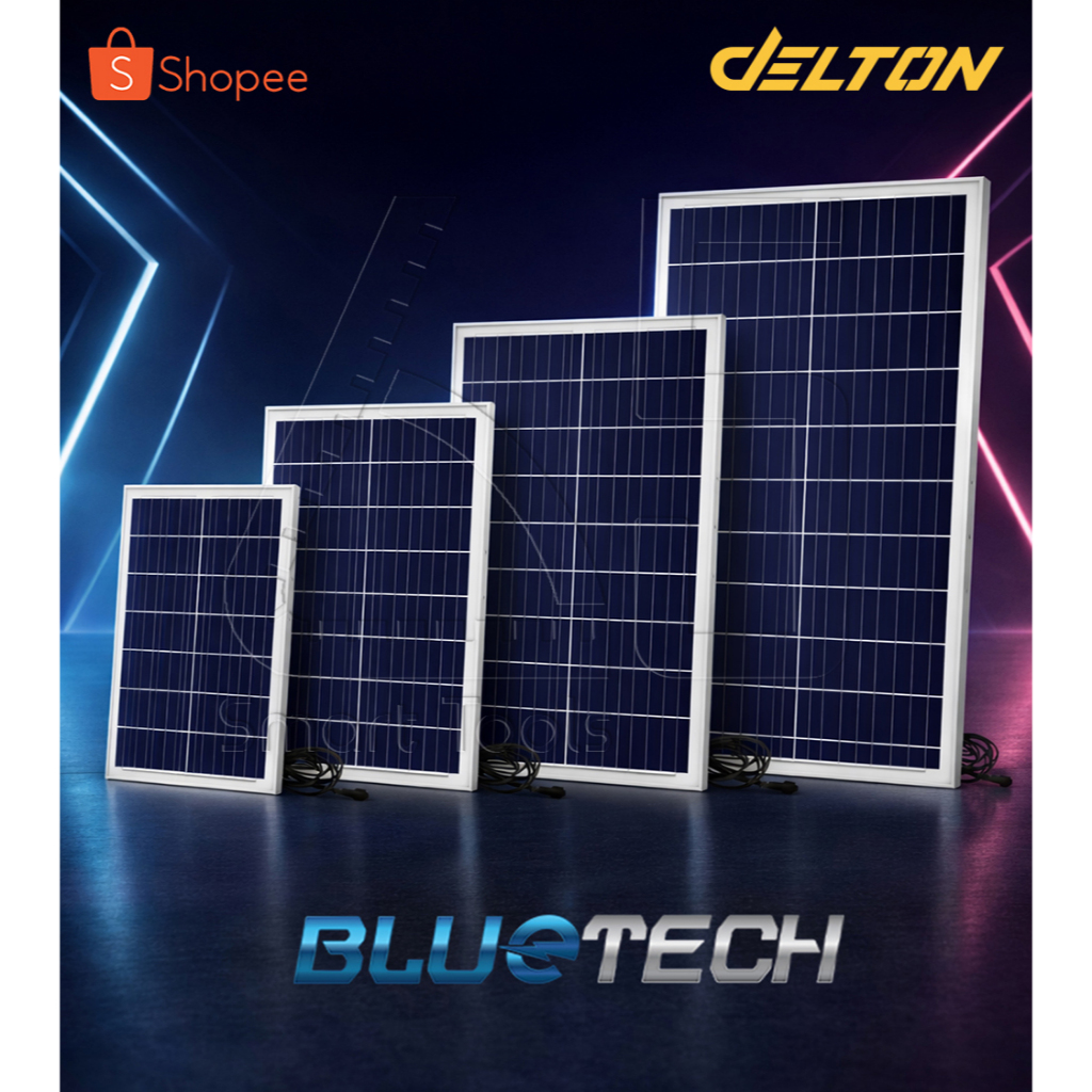 [ลดพิเศษ] BLUETECH แผงโซล่าเซลล์ 6V พร้อมขาตั้ง สายยาว PolyCrystalline สำหรับ ไฟโซล่าเซลล์ Solar Pan