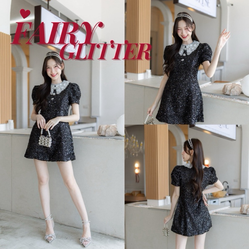 Friry gritter black เดรสสั้น