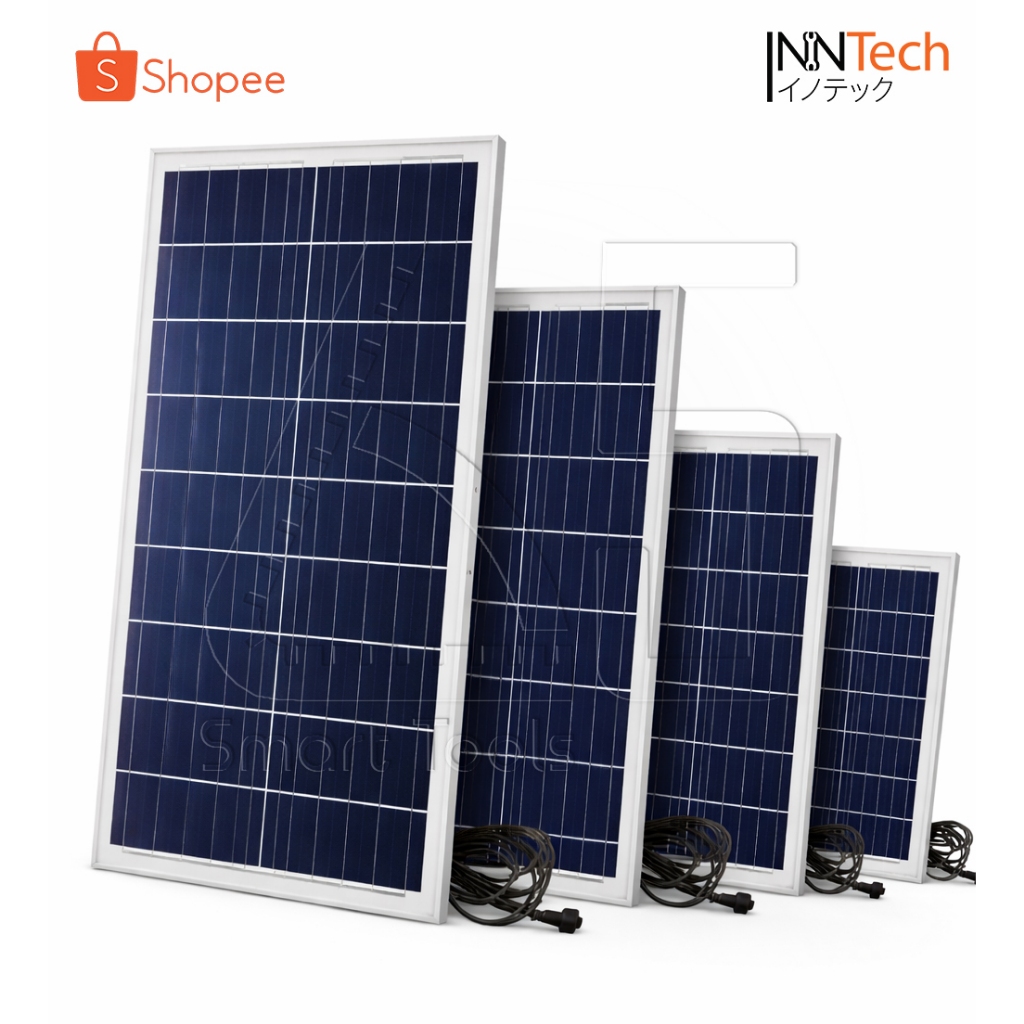 [ลดพิเศษ] BLUETECH แผงโซล่าเซลล์ 6V สายยาว พร้อมขาตั้ง PolyCrystalline สำหรับ ไฟโซล่าเซลล์ Solar Pan