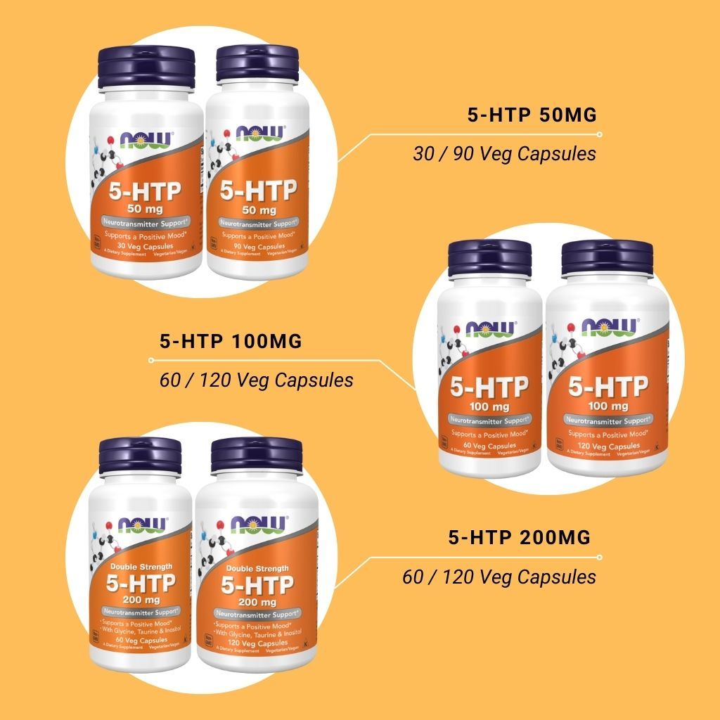 Now Foods 5-HTP 50 / 100 / 200 mg Veg Capsules