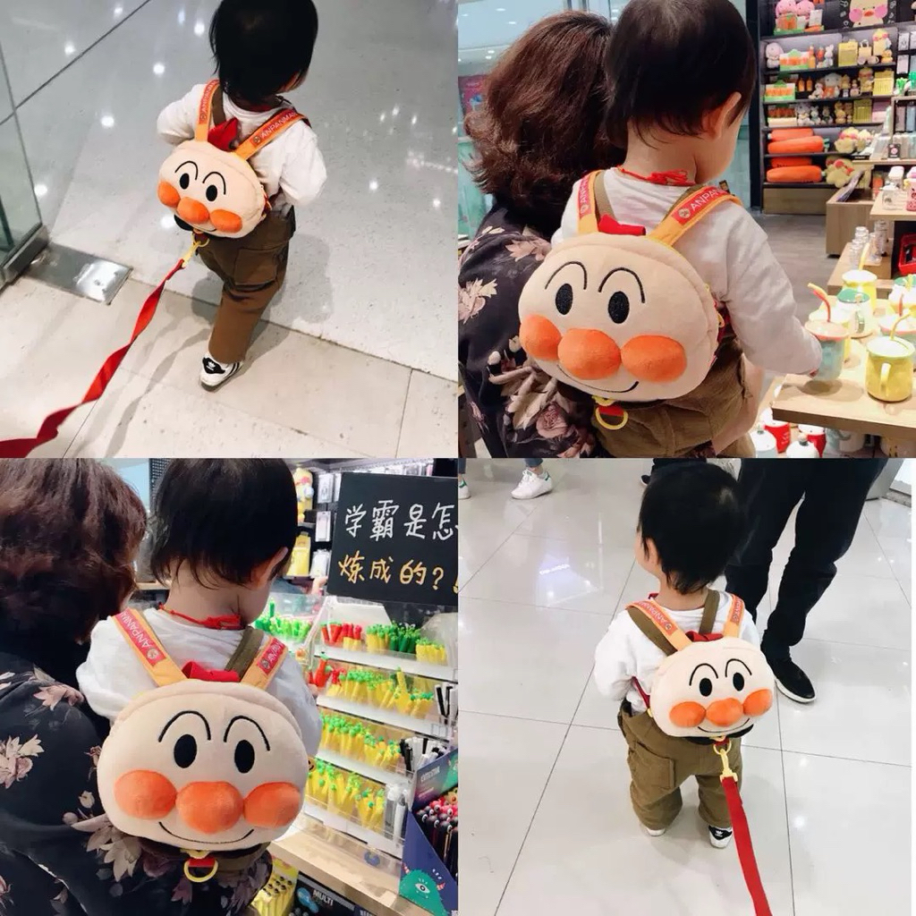 กระเป๋าเป้พร้อมสายจุงเด็กอั่งปังแมนน่ารักมาก anpan man สีแดง