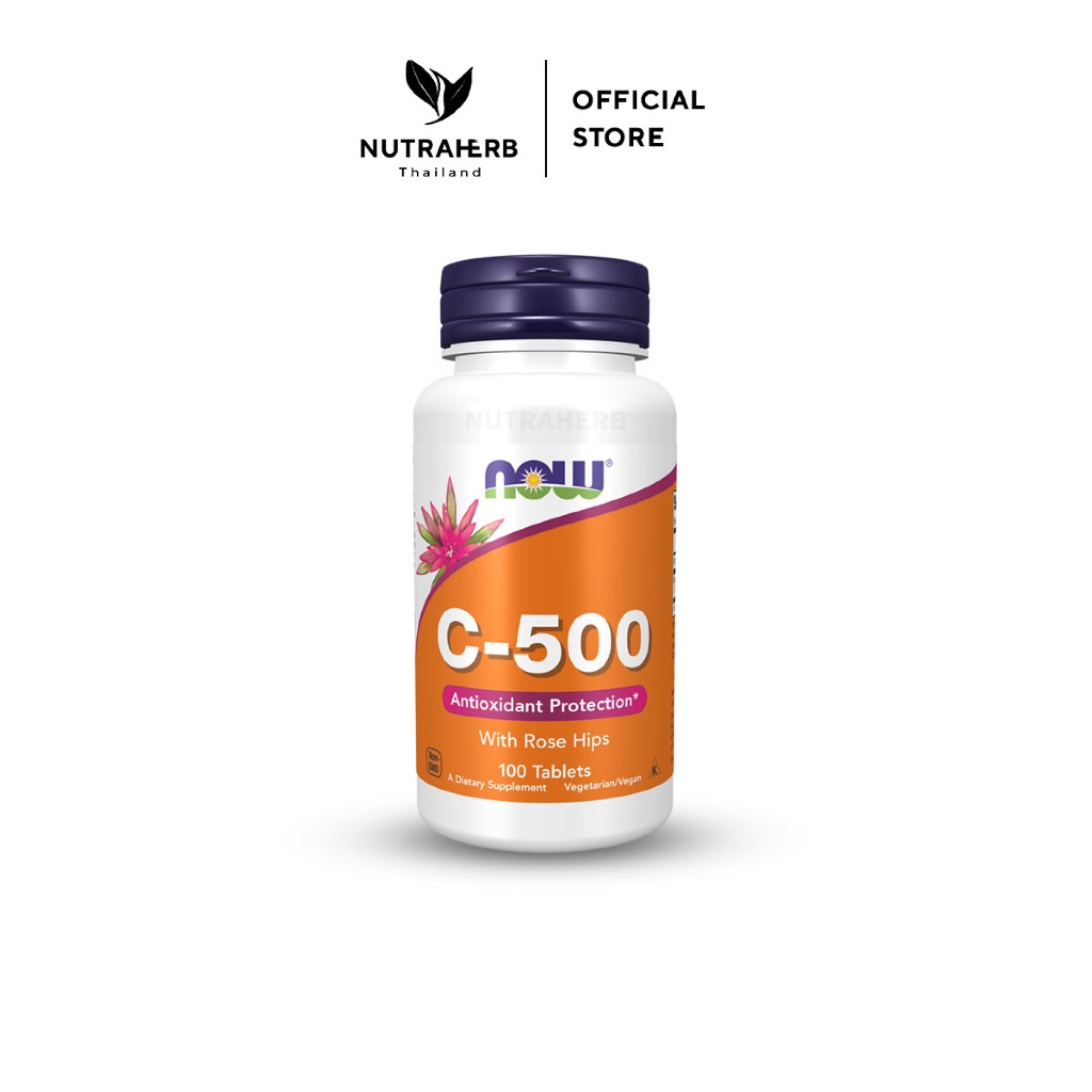 [ของแท้] NOW Vitamin C 500mg + Rose Hips | เสริมภูมิ ต้านอนุมูลอิสระ