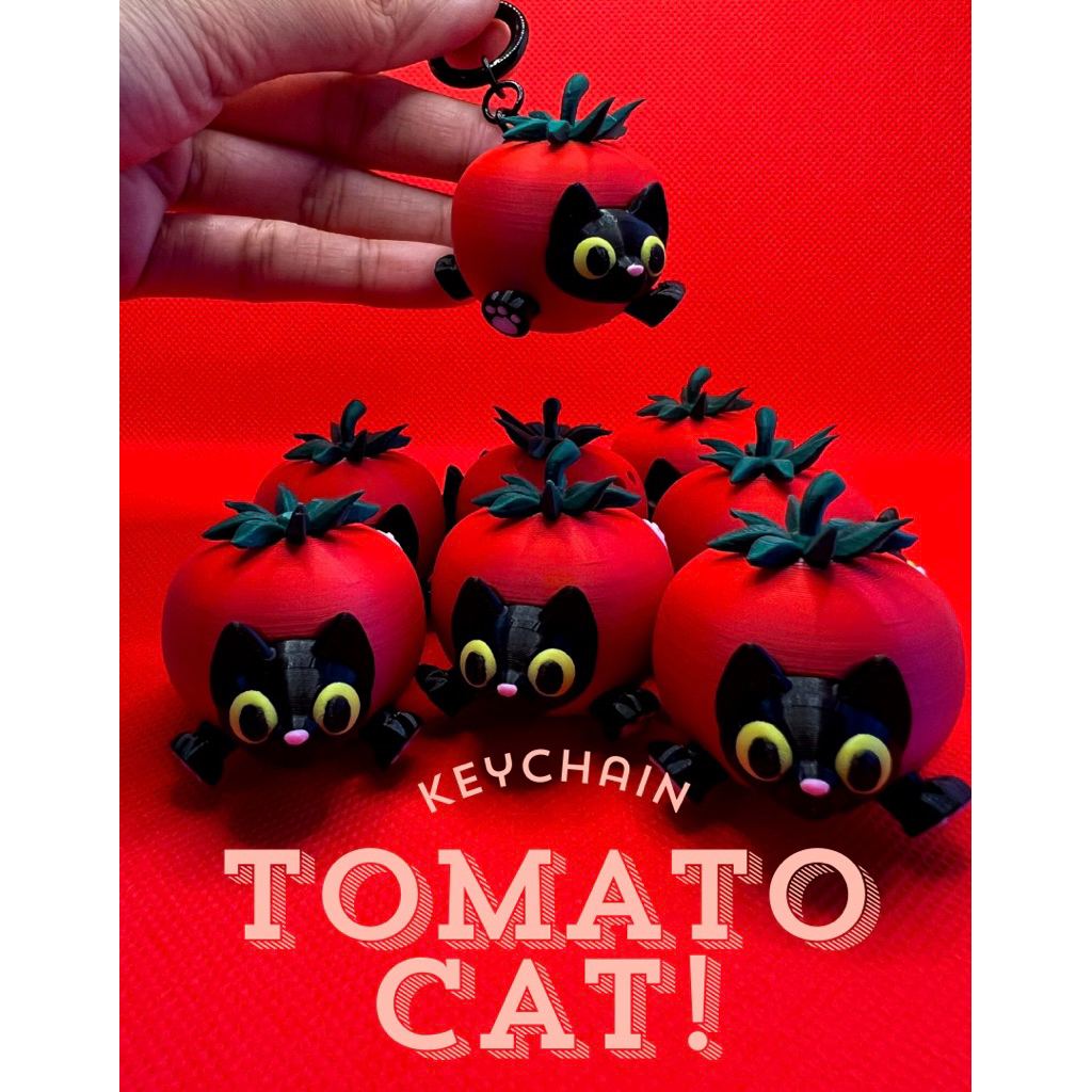 พวงกุญแจ 🍅🐈‍⬛ “ Tomato Cat ” - Keychain
