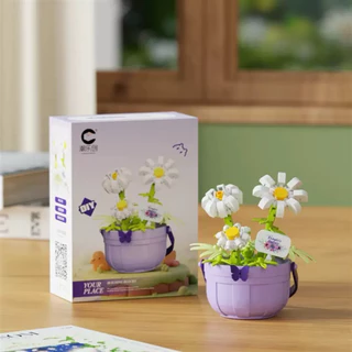 พร้อมส่งในไทย 🚚 ตัวต่อนาโนดอกไม้ กระถางดอกไม้จิ๋ว ของแต่งโต๊ะ DIY Flower - Mini Potted Plant Puzzle Building Blocks