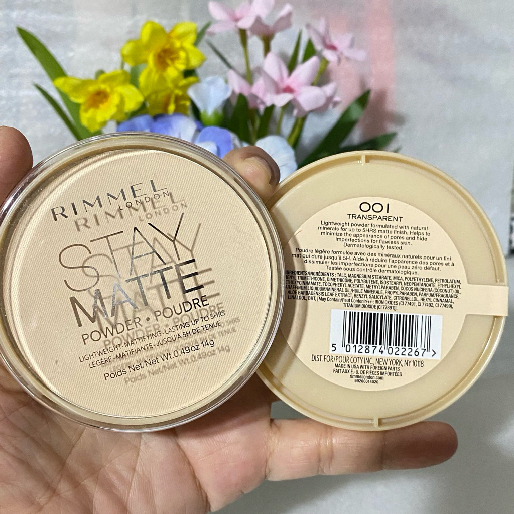 แท้ ใหม่ Rimmel Stay Matte Pressed Powder  #001 Transparent เนื้อโปร่งแสง 14 g