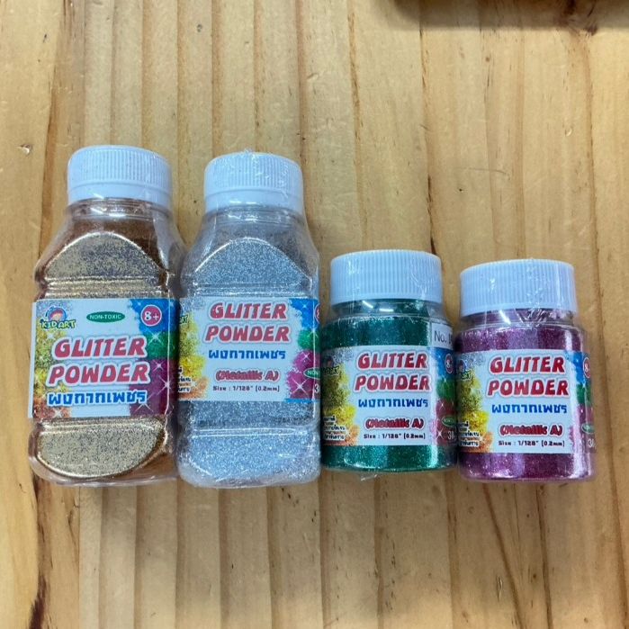 กากเพชร เนื้อละเอียด ใช้งาน DIY สีสด สวย glitter 30g. (แพ็คเกจขวดตามรอบโรงงาน)