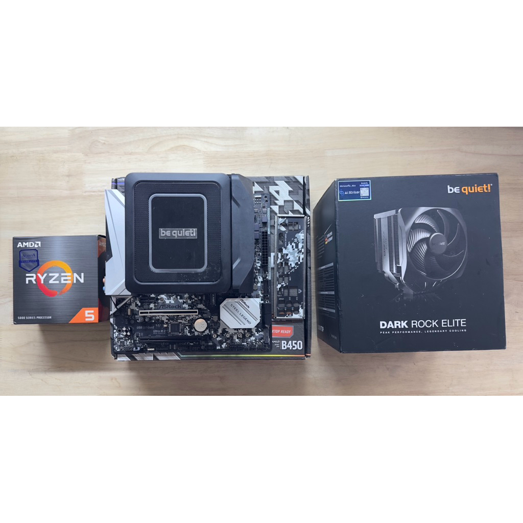 ชุด CPU R5 5600X/MB B450M STEEL LEGEND/RAM DDR4 16GB X1 BUS3200 KINGTONS/SINK BE QUIET! DARK ROCK EL