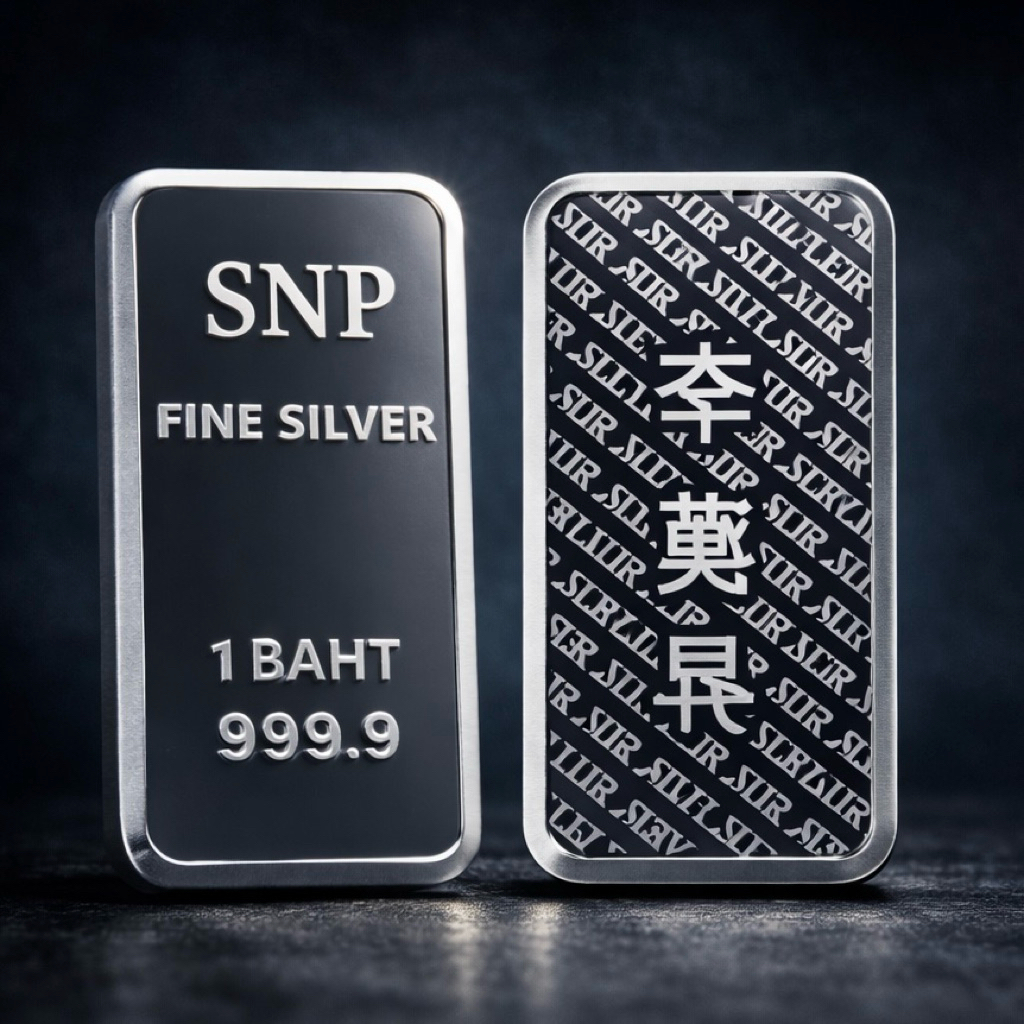 เงินแท่งแท้ 999.9% น้ำหนัก 1 บาท