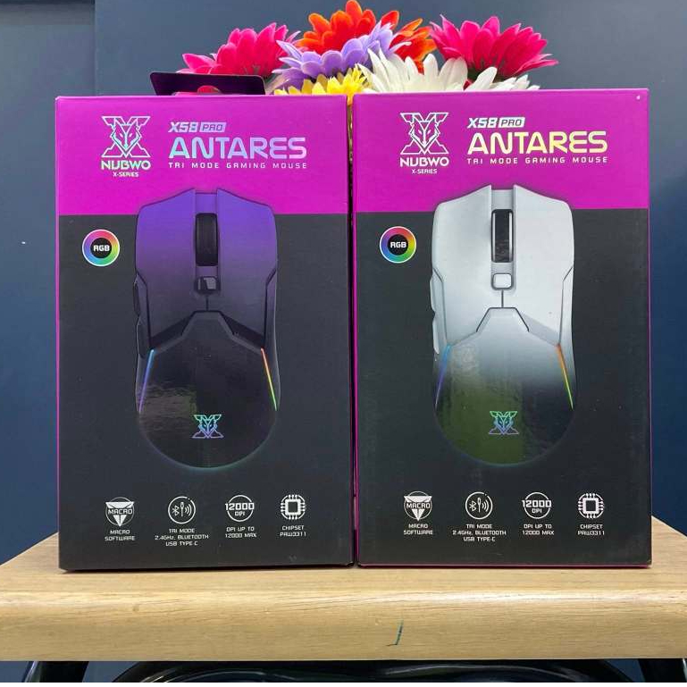 เมาส์เกมมิ่งไร้สาย Nubwo X58 Pro Antares เป็นเมาส์แบบ Tri-mode ที่สามารถเชื่อมต่อได้ 3 รูปแบบ มาพร้อ