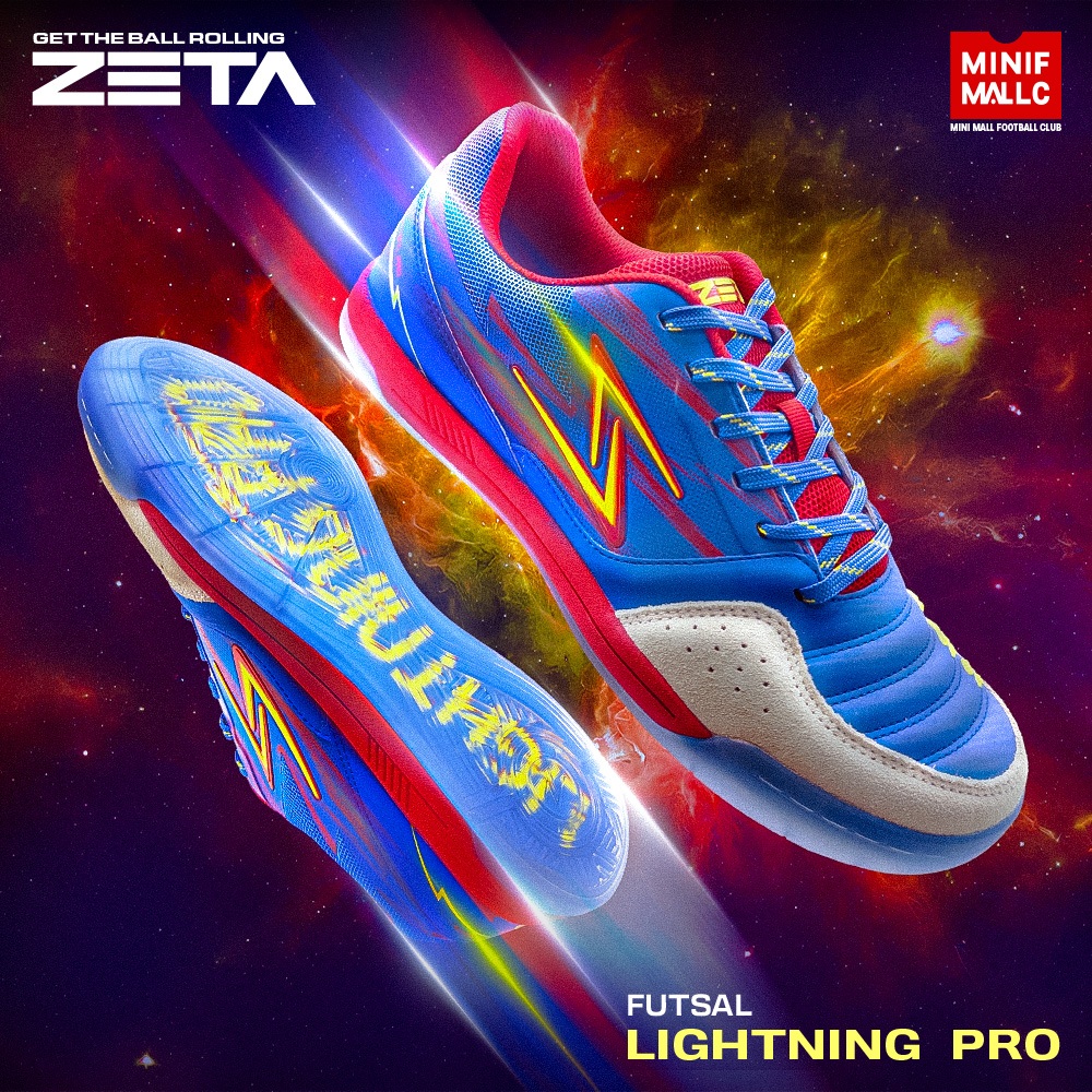 รองเท้าฟุตซอล ZETA รุ่น ZETA LIGHTNING PRO LIMITED EDITION รองเท้าฟุตบอล หนังสังเคราะห์ ระบายเป็นอย่างได้ดี