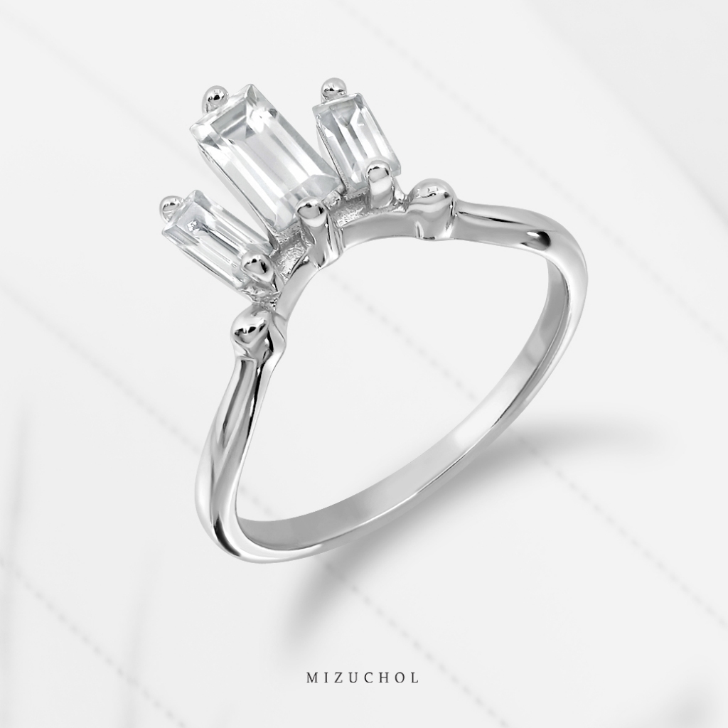 (SALE) Mizuchol แหวนประดับพลอย White Topaz Love & Flirt Ring - White Topaz