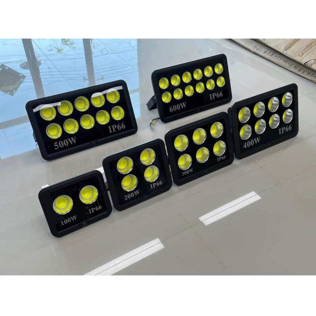 🎉พร้อมส่งไฟสปอร์ตไลท์Spotlight IP66 Flood Light 600W 500W 400W 300W 200W 100W ขาว/วอร์มSpot Light (ร