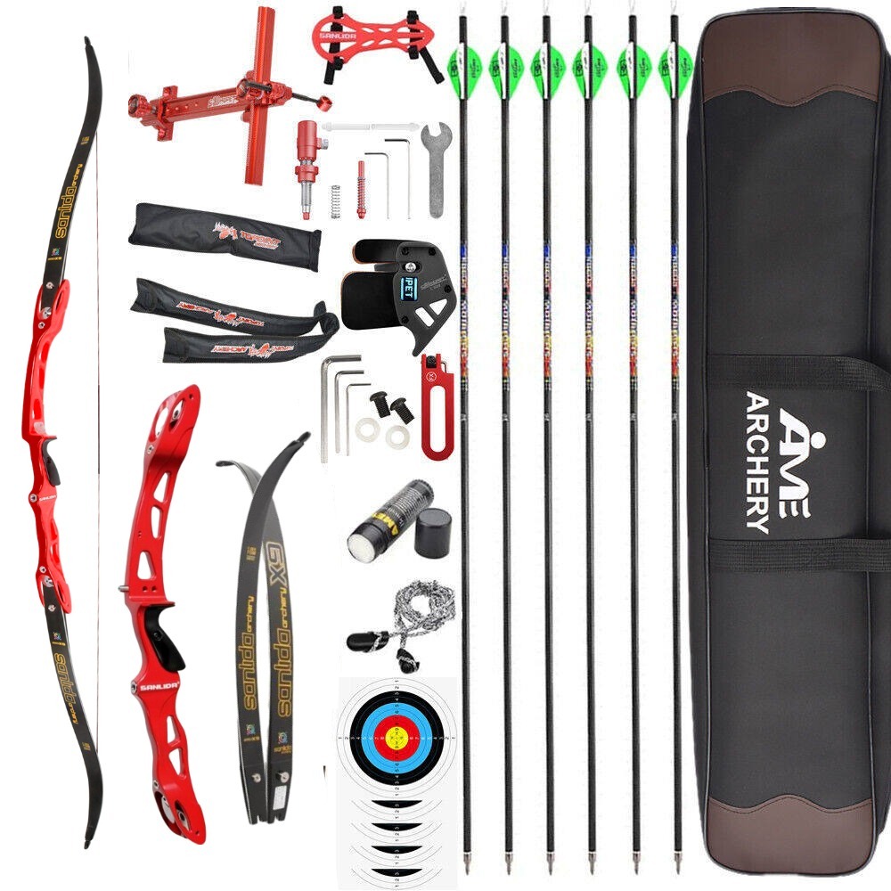 SANLIDA Miracle X9 Recurve Bow – 66/68/70", 14-56lbs, Magnesium Alloy Riser, Laminated Form Core & Fiberglass Limbs