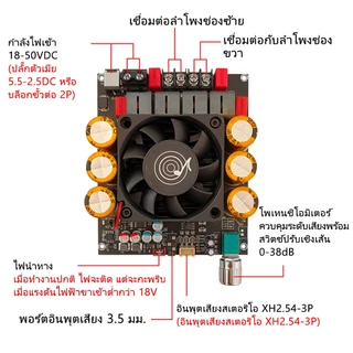 PCBFUN ZK6002 TPA3255 600W*2 แอมป์ แท้ แอมป์จิ๋วขับซับ zk-6002 ขับซับเบส ปรับเสียงสูง-ต่ำ (18-50V)