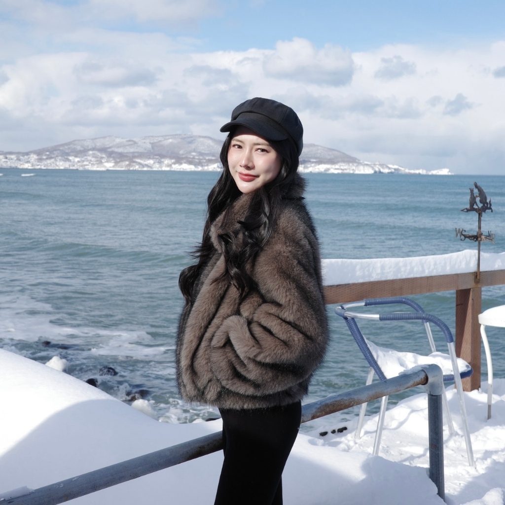 Mingky Fur เสื้อขนเฟอร์สีน้ำตาล ขนฟูนุ่ม
