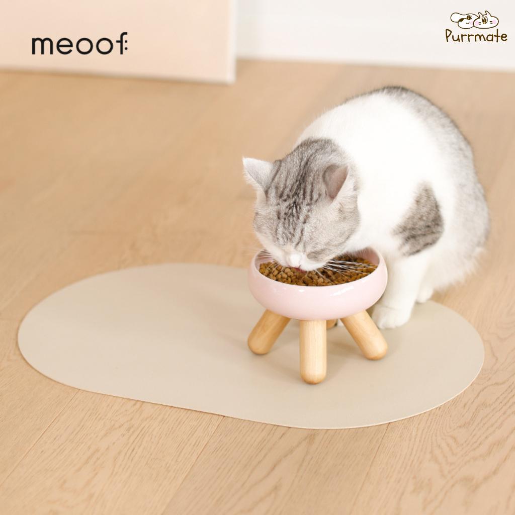 แผ่นรองชามอาหารสัตว์เลี้ยงmeoof ดูดซับน้ํา กันกระเด็น แผ่นรองจานสัตว์เลี้ยง pet food mat