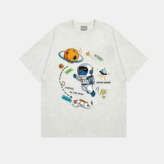 (จัดส่งตลอด 24 ชั่วโมง)Fanfei เสื้อยืดลายอวกาศน่ารักการ์ตูนสไตล์นักบินอวกาศเสื้อแฟชั่น