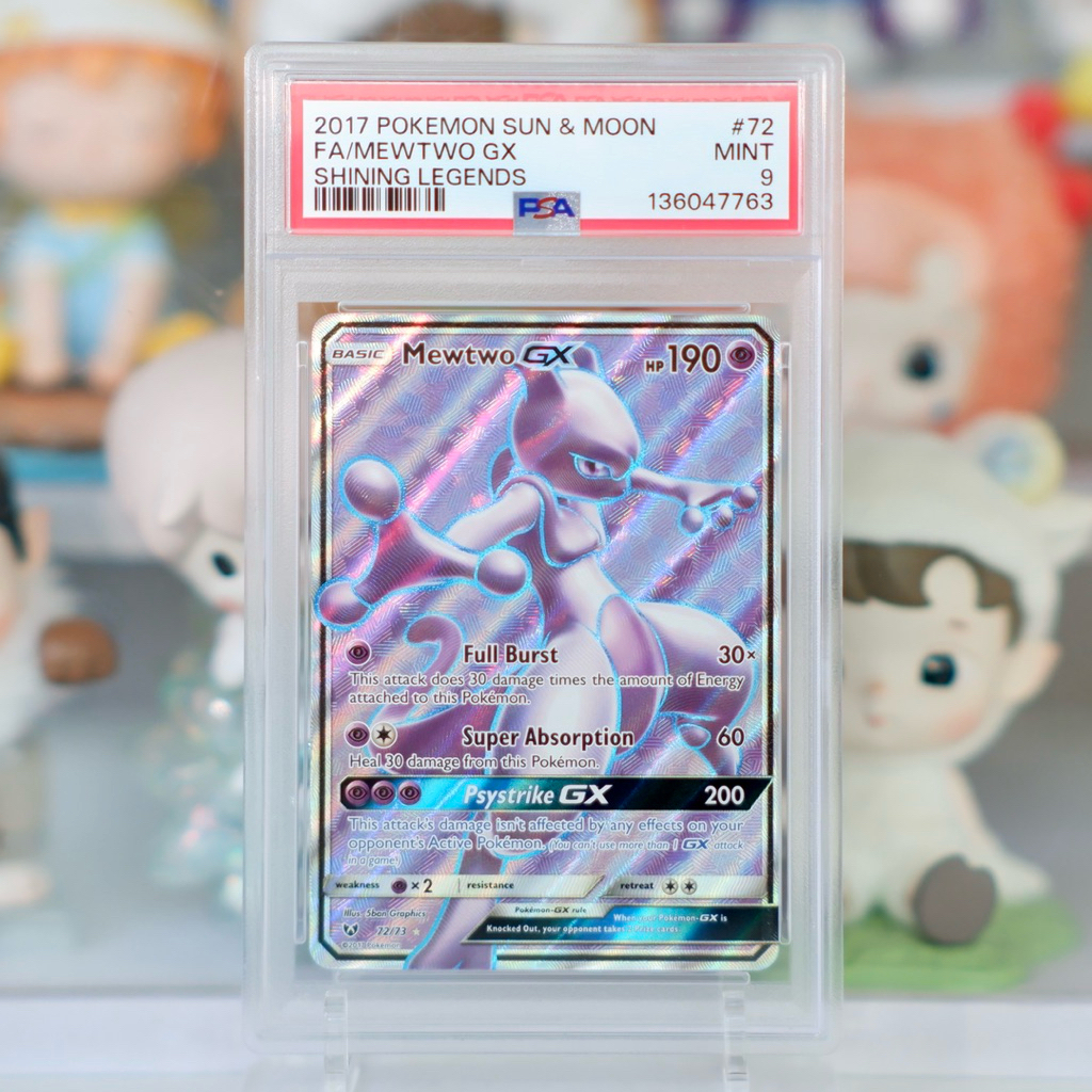 [พร้อมส่ง] PSA9(EN/SR) FA/MEWTWO GX #072 2017 POKEMON SUN & MOON SHINING LEGENDS #PSA แท้ 100%