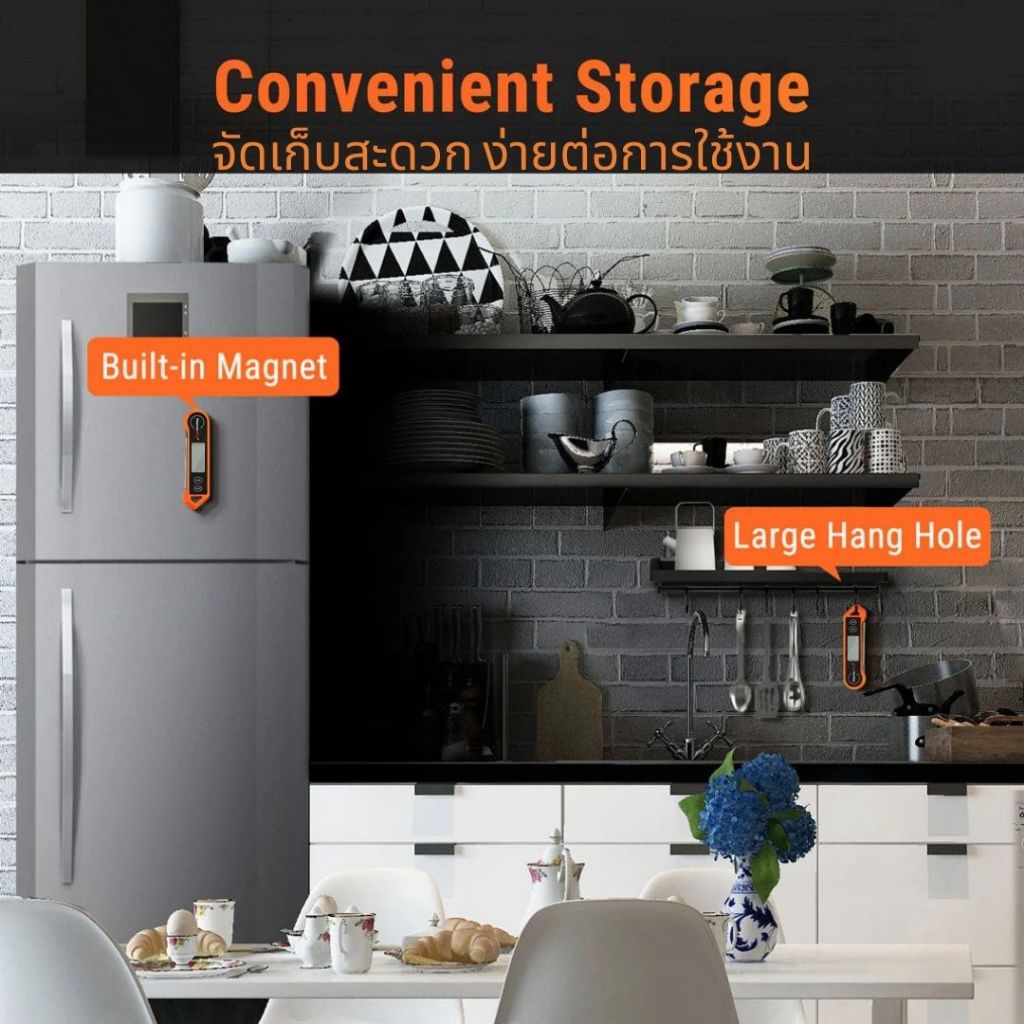 ThermoPro TP-19H เครื่องวัดอุณหภูมิอาหารดิจิทัล Instant-Read Meat Thermometer รุ่นTP-19H คุ้มสุดๆ - รูปที่ 7