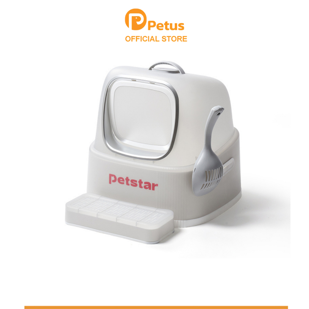 Petus ห้องน้ำแมว กระบะทรายแมว Cat litter box ระบบปิดรอบทิศทาง ช่วยลดกลิ่น พื้นที่ภายในกว้าง ทำความสะอาดง่าย