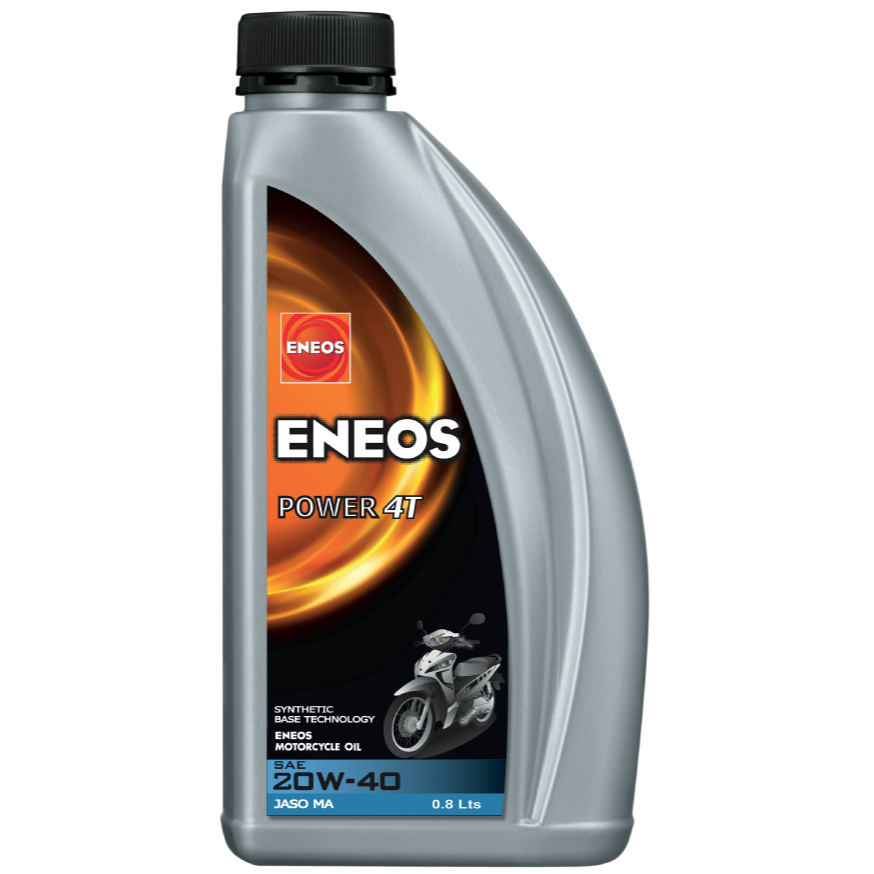 ENEOS POWER 4T ฝาดำ 20W-40 เอเนออส พาวเวอร์ 4T 20W40 น้ำมันเครื่องรถจักรยานยนต์ 0.8L Jaso MA 20W-50 