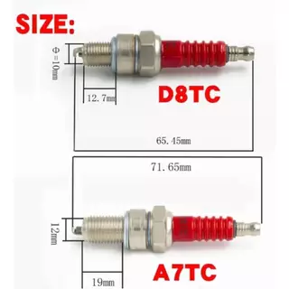 หัวเทียน รถจักรยานยนต์ 3เขี้ยว3 มุมจุดระเบิด สีแดง A7TC ดรีม (Wave) 110 หัวเทียน D8TC CG 125cc-250cc
