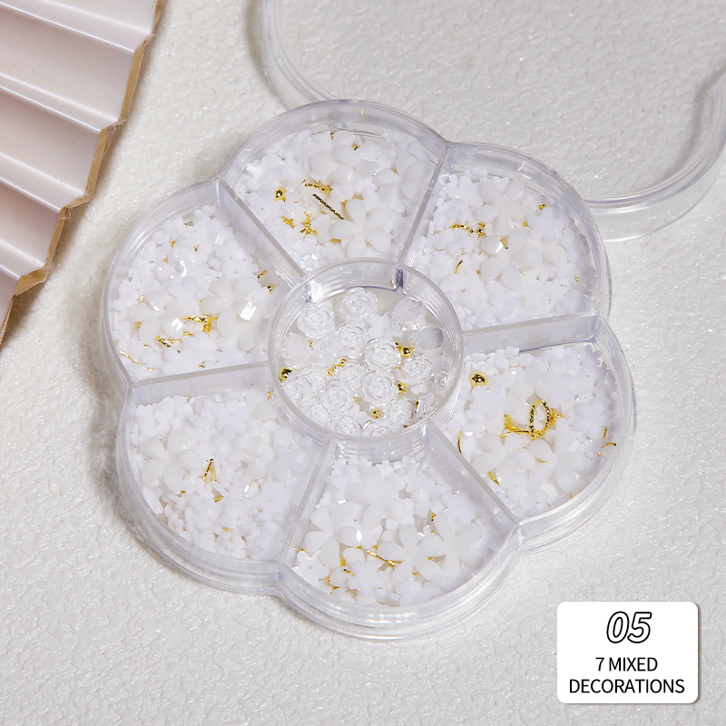 Nawoelite ตกแต่ง อุปกรณ์ทำเล็บ โบว์ ชุดตกแต่งเล็บ 7 ช่อง หลากหลายแบบมีโบว์ ผสมผสานตามชอบ สำหรับ DIY และช่างทำเล็บ - รูปที่ 7