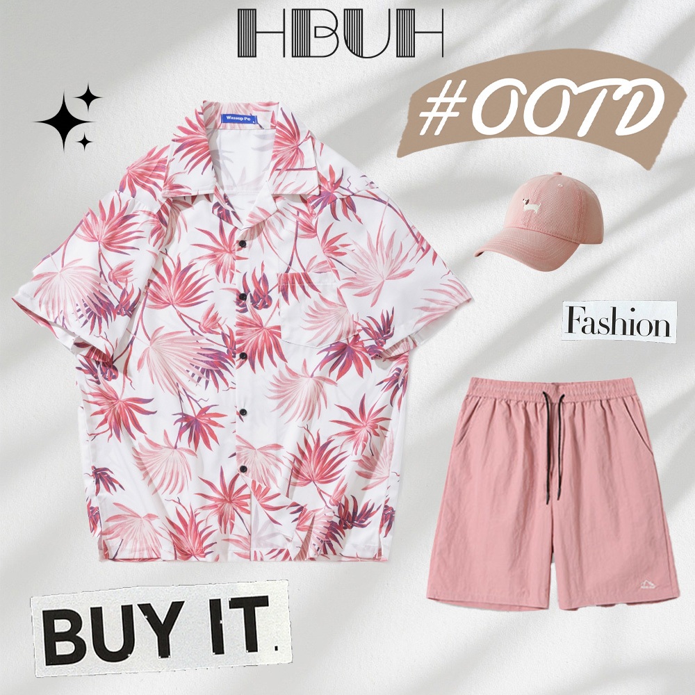 HBUHH เสื้อฮาวาย สไตล์หลวมและสบาย มีหลายแบบ เหมาะสำหรับชายหาดกลางแจ้ง ผู้ชายผู้หญิงใส่ได้