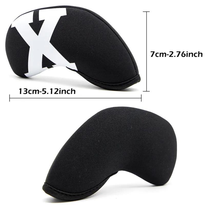 GOLF IRON COVER หัวกอล์ฟเหล็กเซ็ทคลุมเตียง 4/5/6/7/8/9/A/P/S/X 10PCS กันน้ําGOLF IRON COVER หัวกอล์ฟ