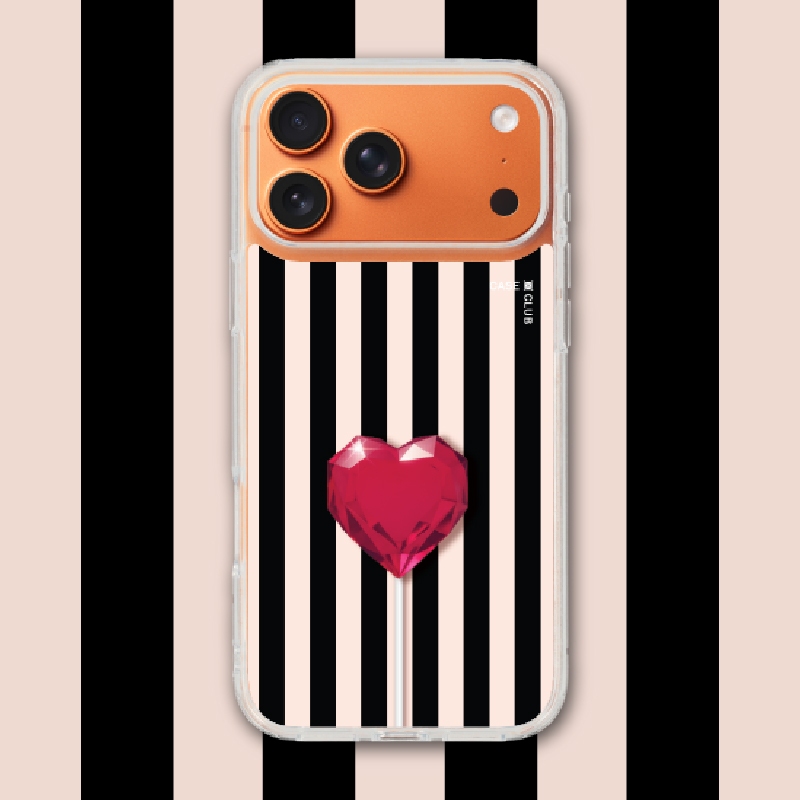 CaseClub เคสไอโฟน เคสโทรศัพท์ เคสใส เคสแม่เหล็ก ลาย Striped Heartbeat สำหรับ i17 Pro Max/i17 Pro/i A
