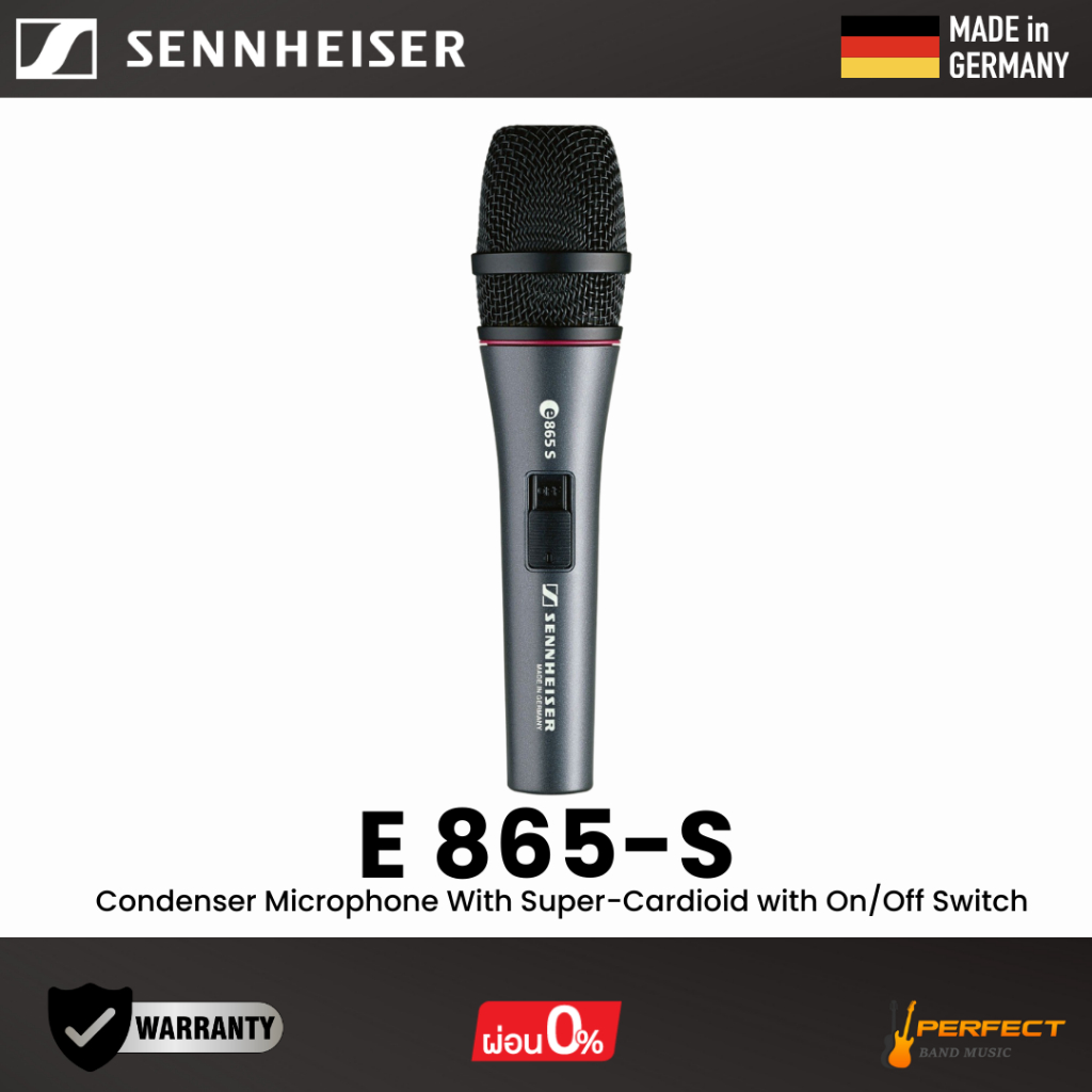 ไมโครโฟนคอนเดนเซอร์ Sennheiser E 865-S Condenser Microphone With Super-Cardioid * กรุณาสอบถามก่อนสั่