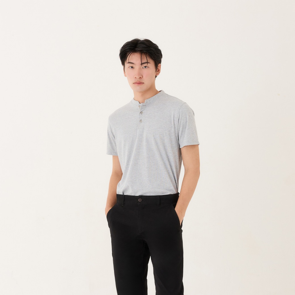 Khaki Bros. - คาคิบรอส -  Henley  Regular Fit - เสื้อ Henley  ทรง Regular Fit - KM26K016