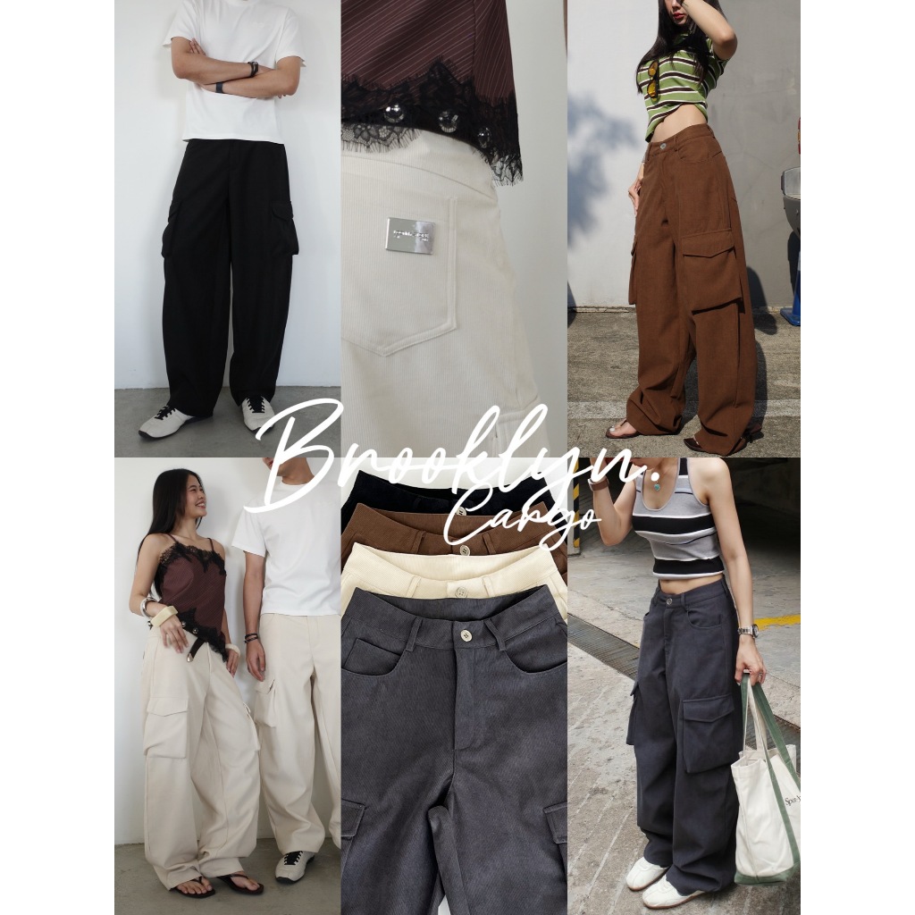 Loonnystore กางเกงลูกฟูกขายาว รุ่น Brooklyn Cargo Pants
