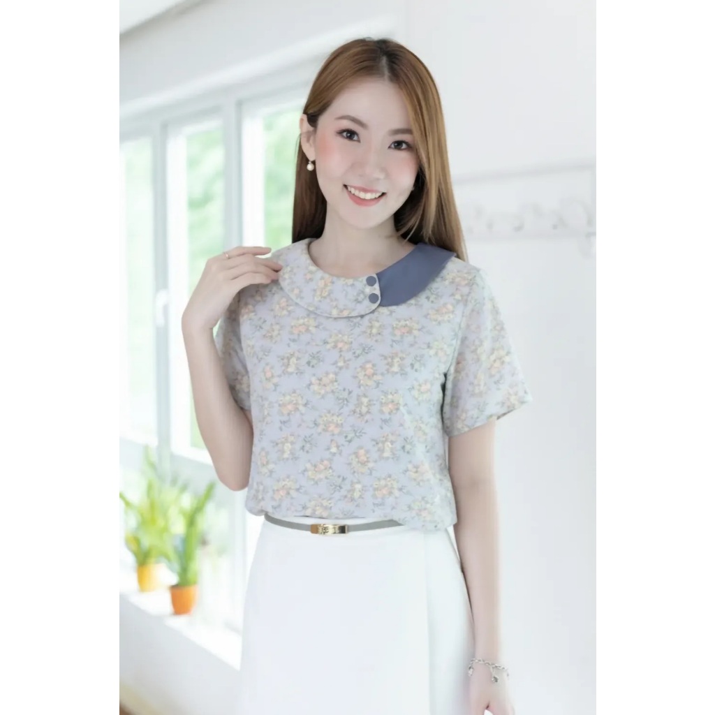 Narinari : MT6401 เสื้อแต่งปกบัวซ้อน ผ้าไหมอิตาลี ราคา ถูกที่สุด ดีลบีเคเค แกลเลอรีภาพที่ 5